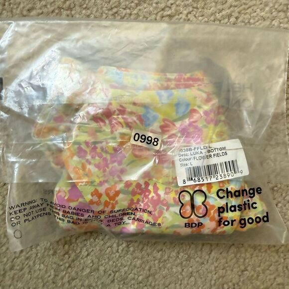 Stone Fox Swim Floral Bikini Bottom L - Picture 3 of 5